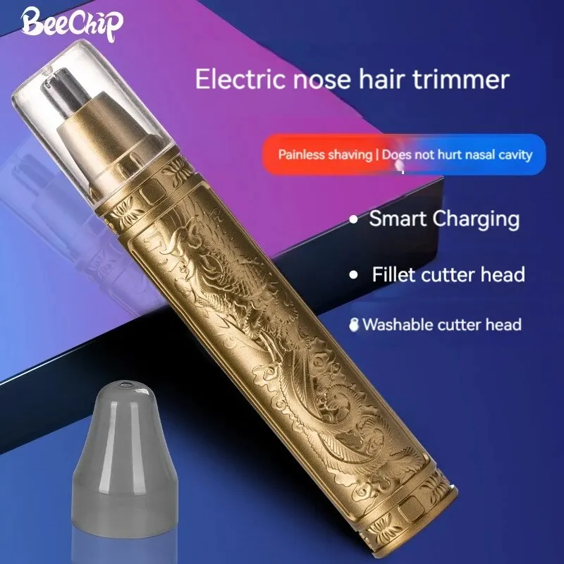 Nose Hair Trimmer Golden Dragon And Phoenix Clear Nostrils Small Convenient Washing Knife Head Unisex