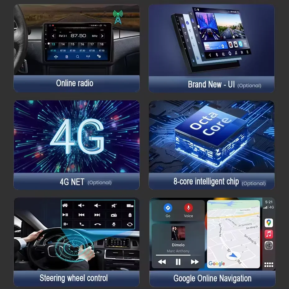 Autoradio 2din Android 13 Pour Toyota Corolla E130 E120 2000-2006