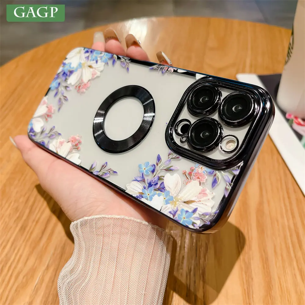 Luxury Transparent Plating Hole Case for iPhone 11 Pro Max Camera Protector Cover for iPhone 12 13 14 Pro Max Xs X 7 8 Plus_voghion.com