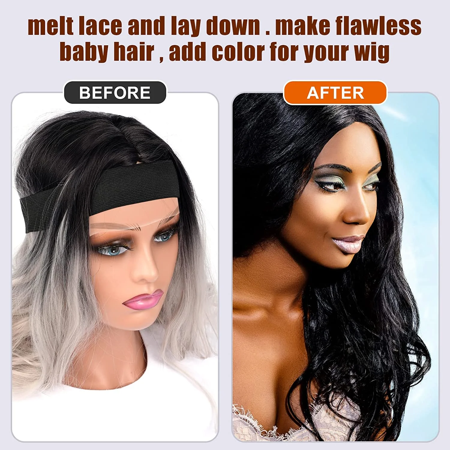 2pcs/Lot Wig Band for Laying Edges Adjustable Lace Melting Band for Making  Wigs Edge Laying Band for Keeping Wigs in Place Cheap - AliExpress