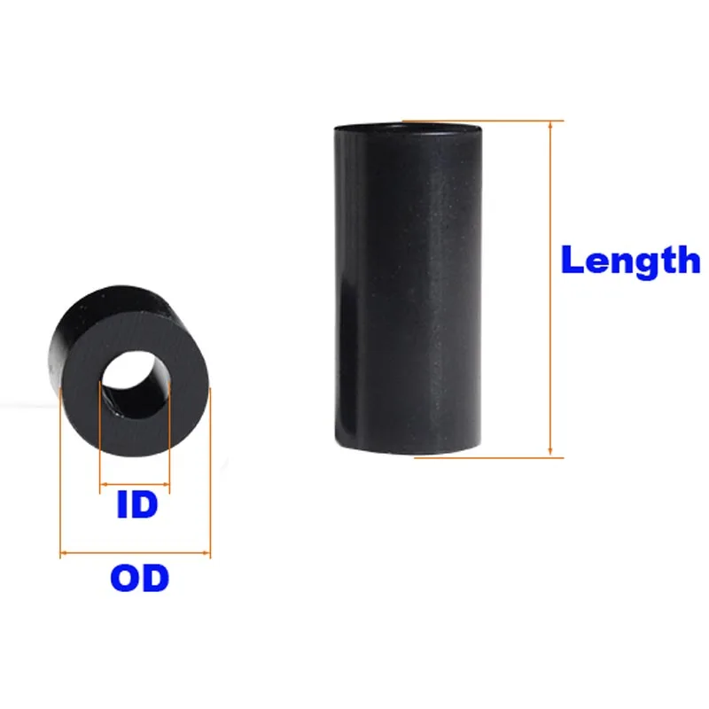 Plastic washers 20/100pcs Black White ABS Nylon Plastic Non-Threaded Spacer Hollow Standoff Washer For PCB Board M3 M4 M5 M6 M8 M10 Screw Bolt