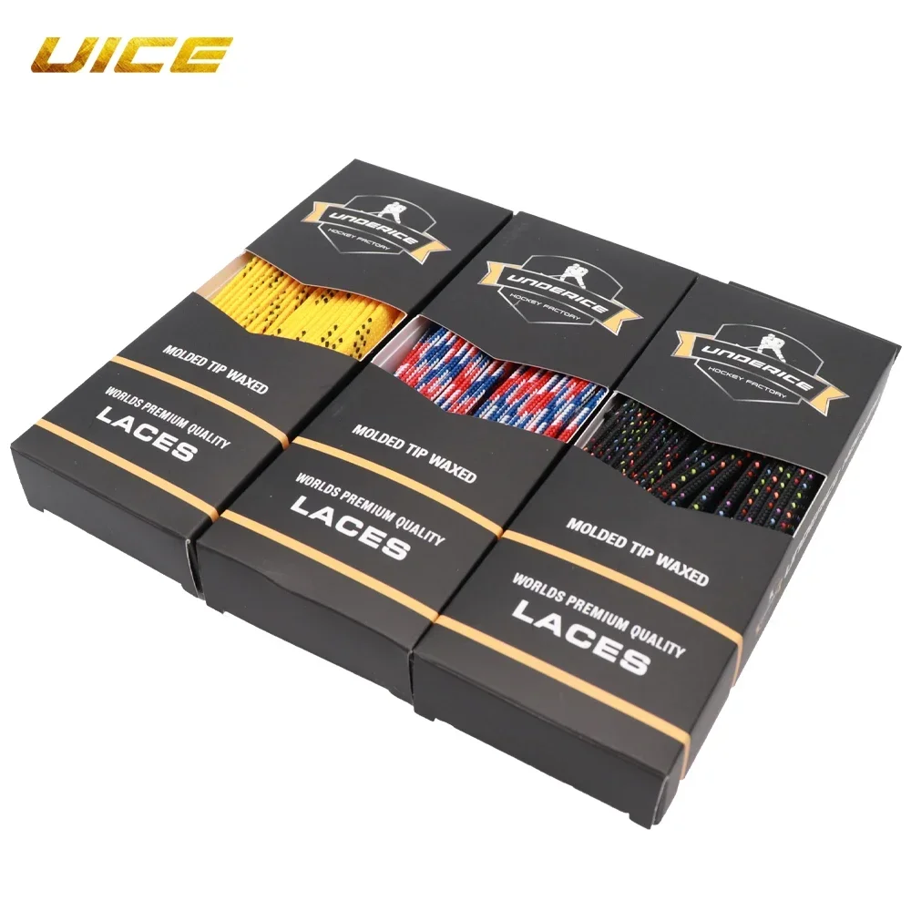 Ice Hockey Shoelaces Box-Packed Ice Hockey Skate Laces 84/96/108/120in Dual Layer Braid Extra Reinforced Shoelace 5
