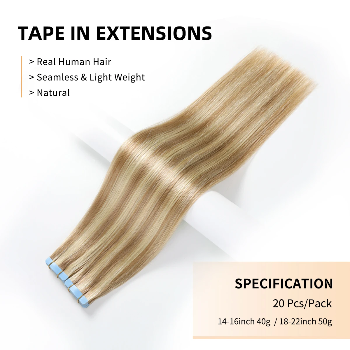 테이프 인 휴먼 헤어 익스텐션 믹스 블론드 20개 유럽산 레미 스트레이트 인비저블 테이프 인 접착식 100% 인모 살롱용