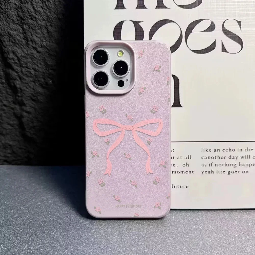 Chic Pink Floral Bowknot Phone Case Cover