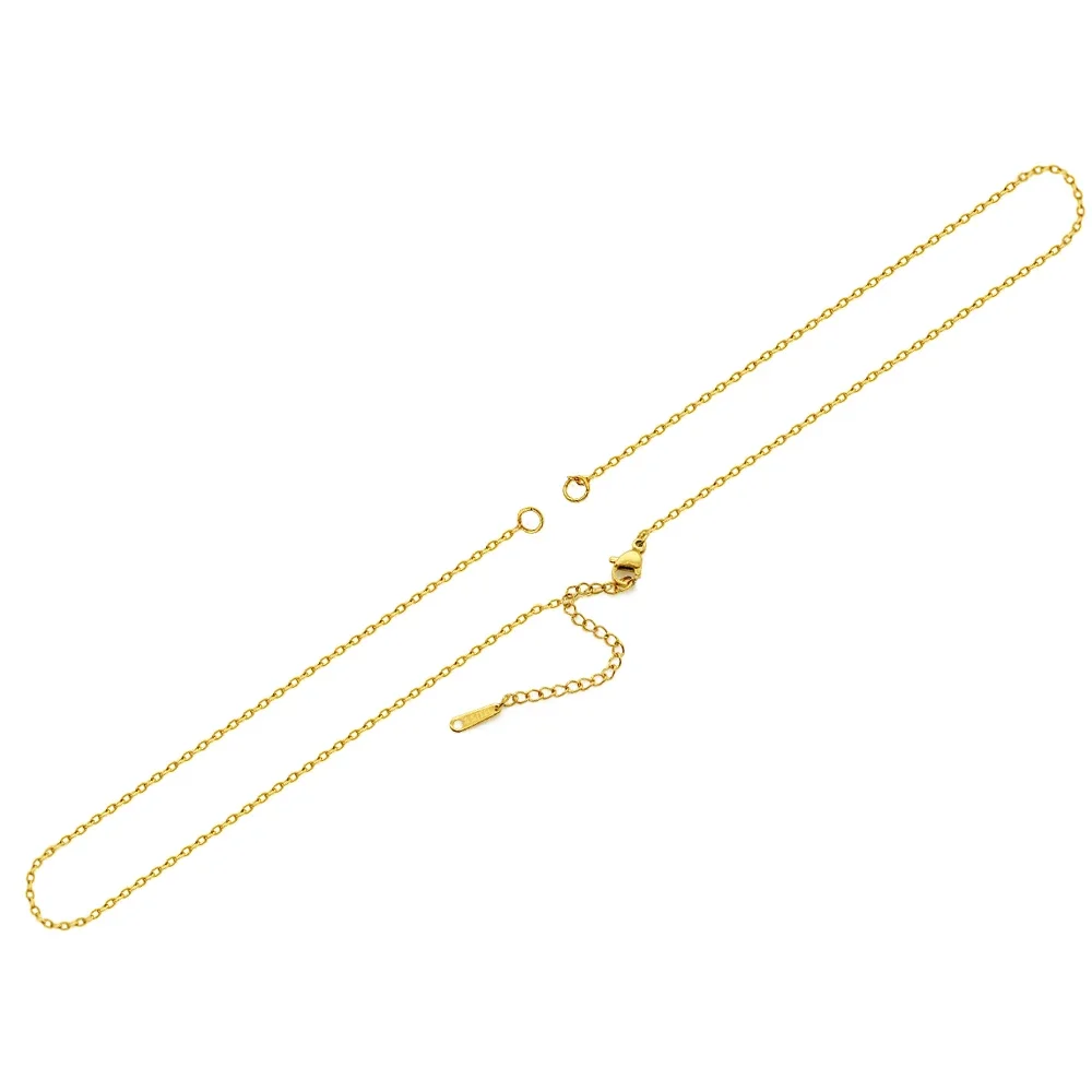 100pcs/lot Never Fade 40-55cm Cable Link Rolo O Chain 316L Stainless Steel Necklace Chains Wholesale Women Handcraft DIY Jewelry
