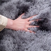 Tapis doux pour chambre à coucher, moelleux, antidérapant, teint par nouage, peluche, doux, Shag, pour chevet, salon 4