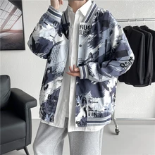 

EOENKKY Men's Tie Dye Street Style Bomber Jacket Spring 2022 Men's Korean Fashion Trench Coat Harajuku Hip Hop Jacket Coats