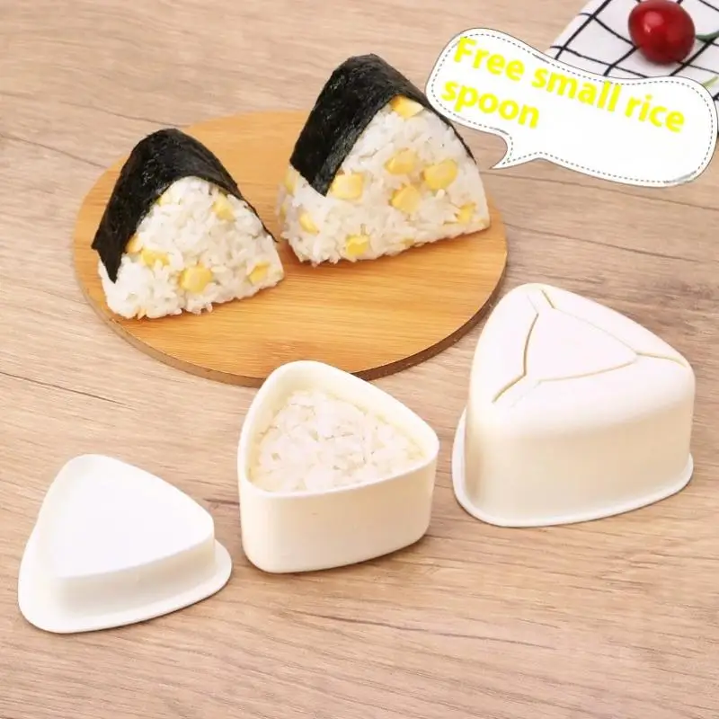 DIY 스시 몰드 메이커 새로운 음식 프레스 논스틱 직사각형 삼각형 스시 키트 일본식 도구 주방 도시락 오니기리 밥볼 세트