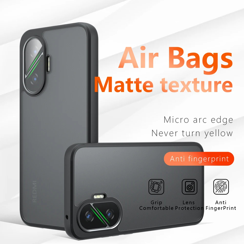 Luxury Matte Shockproof Translucent Phone Case with Soft TPU Frame and Hard Plastic