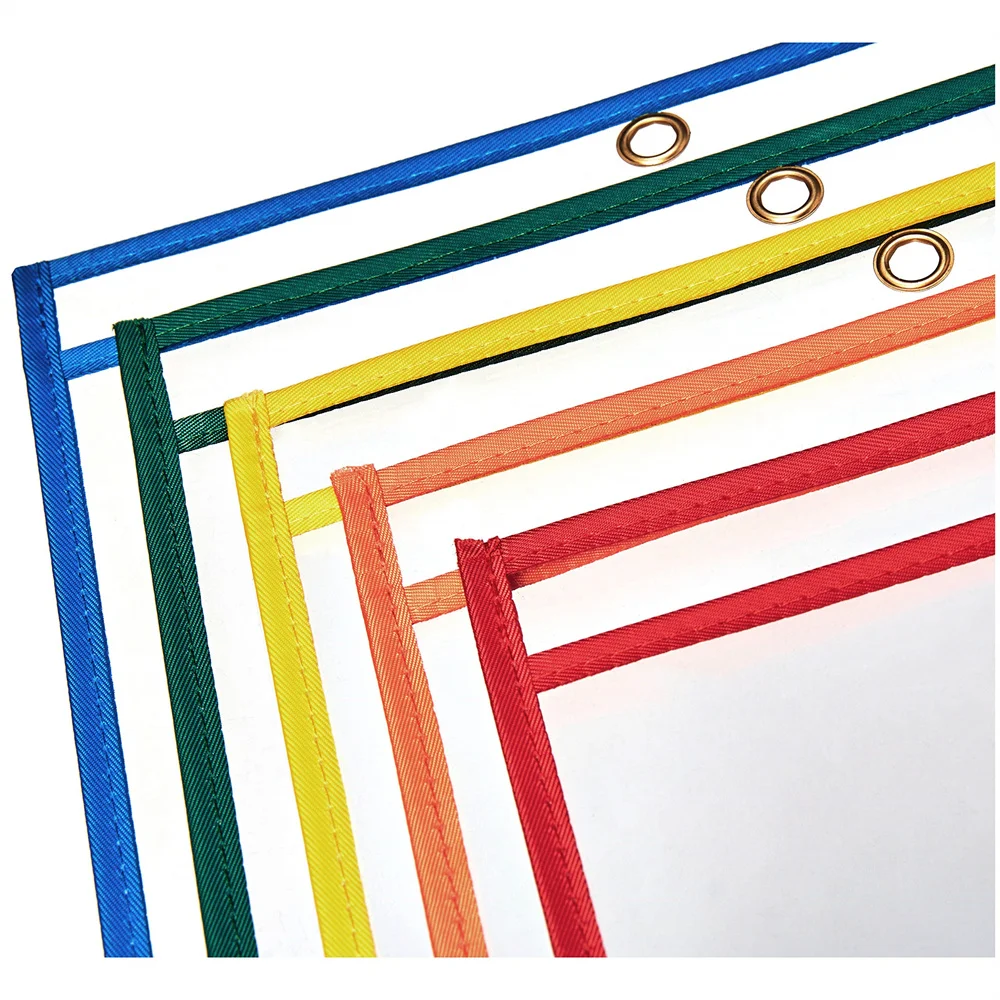 Tamaki 8 Pack Dry Erase Pockets Sleeves with Rings, 10 x 14 Inch Ticket  Holders Clear Plastic Sleeves Sheet Protectors for Teacher School Classroom