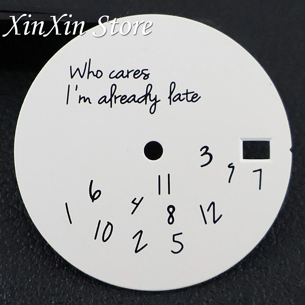 Blue Who Cares It's Already Late Watch Dial with Lightning Second Hand Design