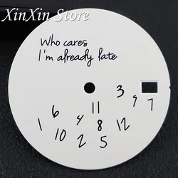Sleek Red 28.5mm Watch Dial with Lightning Second Hands (White Black Dial)