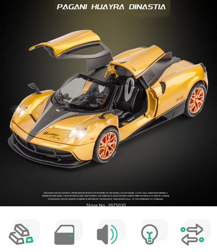 1/22 Pagani Huayra Dinastia Alloy Cars Diecast Model Toys
