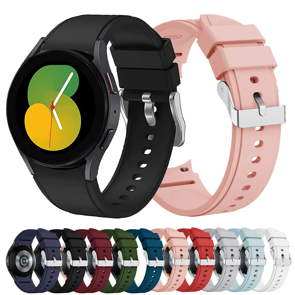 

Ремешок силиконовый для Samsung Galaxy Watch 4/5 40 мм 44 мм 4 classic 46 мм 42 мм, спортивный браслет correa Galaxy Watch 5 pro 45 мм