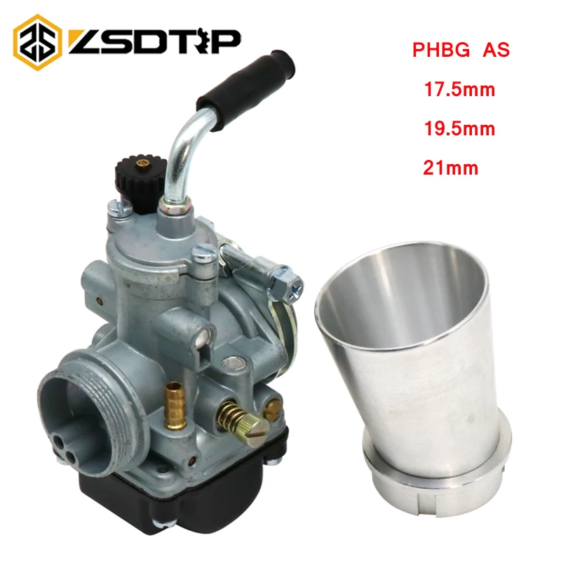 

ZSDTRP Motorcycle Carburetor with Air Filter For Dellorto PHBG 17.5mm 19.5mm 21mm AS 50cc-80cc For Zuma Puch Scooter Moped