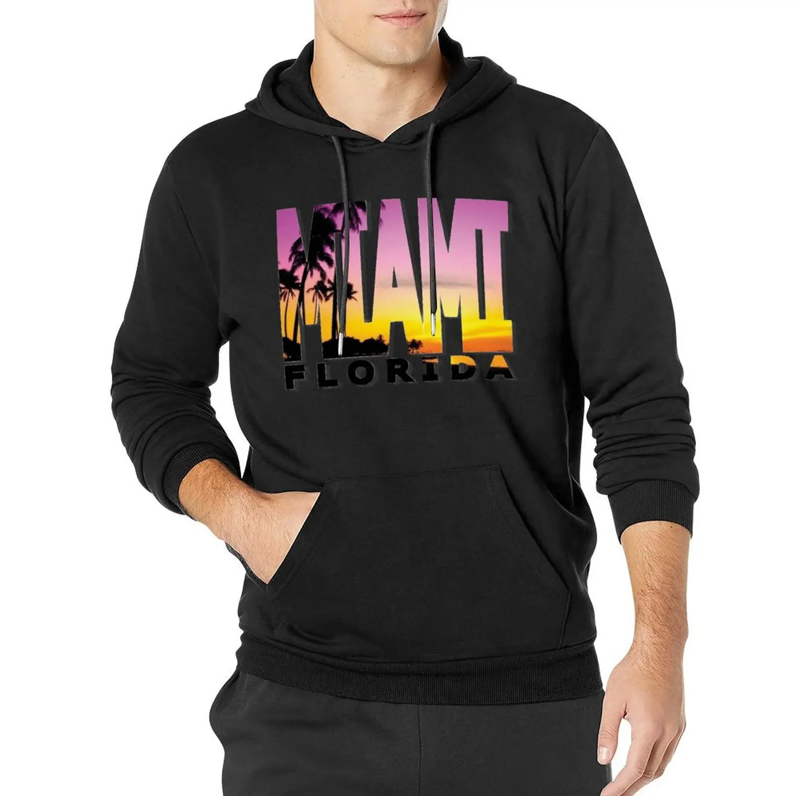 

Miami Casual Hoodies Seaside City Personality Harajuku Cotton Sweatshirts Autumn Long Sleeve Loose Oversize Pullover Hoodie