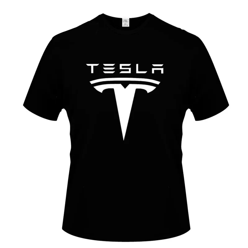 Футболка Tesla с машинкой Мужская модная футболка мужские футболки для гоночной