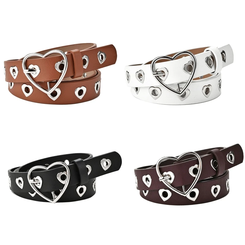 

Hollow Heart Belt Vintage Buckle Waist Belt Retro Leather Heart Belt Drop Shipping