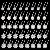 20pcs Bridal U-shaped Pin Metal Barrette Clip Hairpins Rhinestone Pearl Women Hair Accessories Wedding Hairstyle Design Tools 4