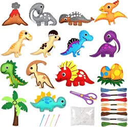 Woodland Creatures DIY Sewing Kit - Beginner Friendly Felt Plush Animal Craft Set (Dinosaur)