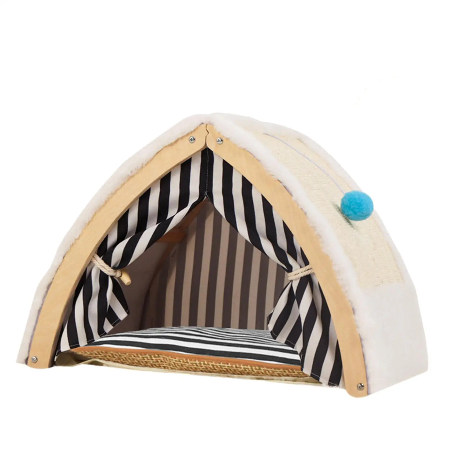 Cat Tent House Portable Breathable Shelter Hanging Ball Cat Tent Bed Pet Teepee Cat Scratcher for Indoor Outdoor Kitten Puppy