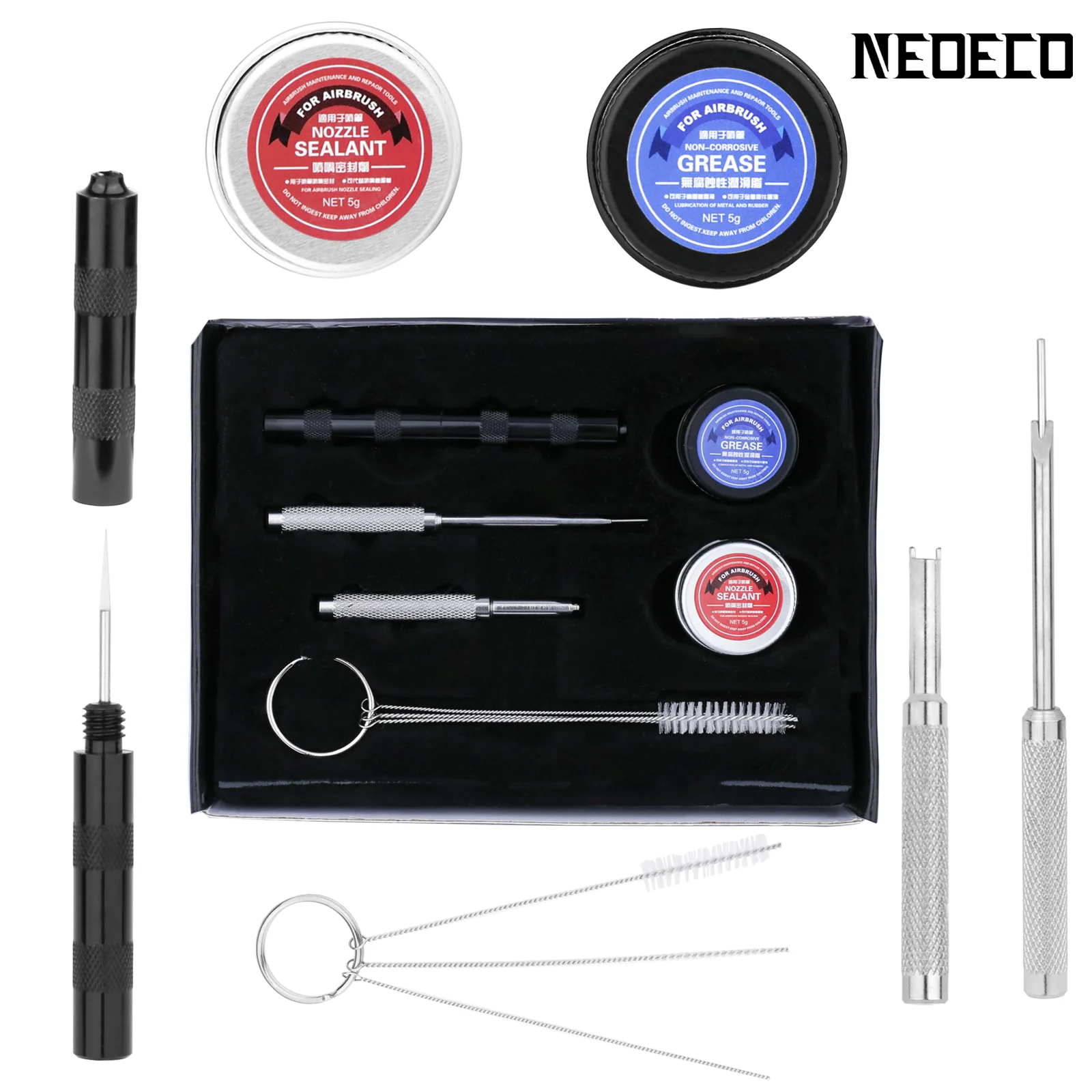 8Pcs Airbrush Maintenance Repair Set Accessories Air Brush Cleaning