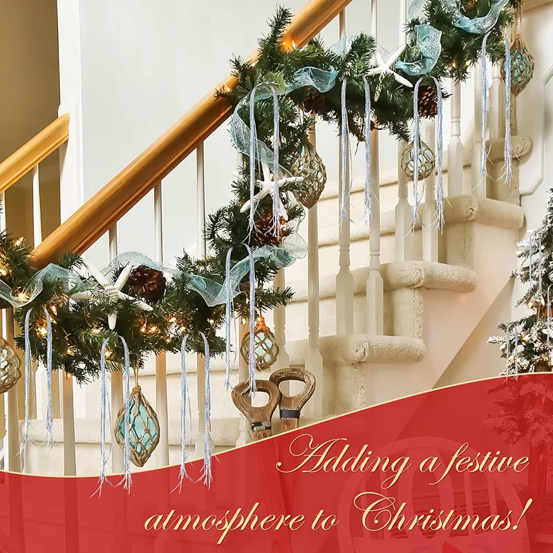 Christmas Decorations 3000 Strands Icicles Iridescent Tinsel Foil Fringe Garland for Xmas Tree Party Supplies