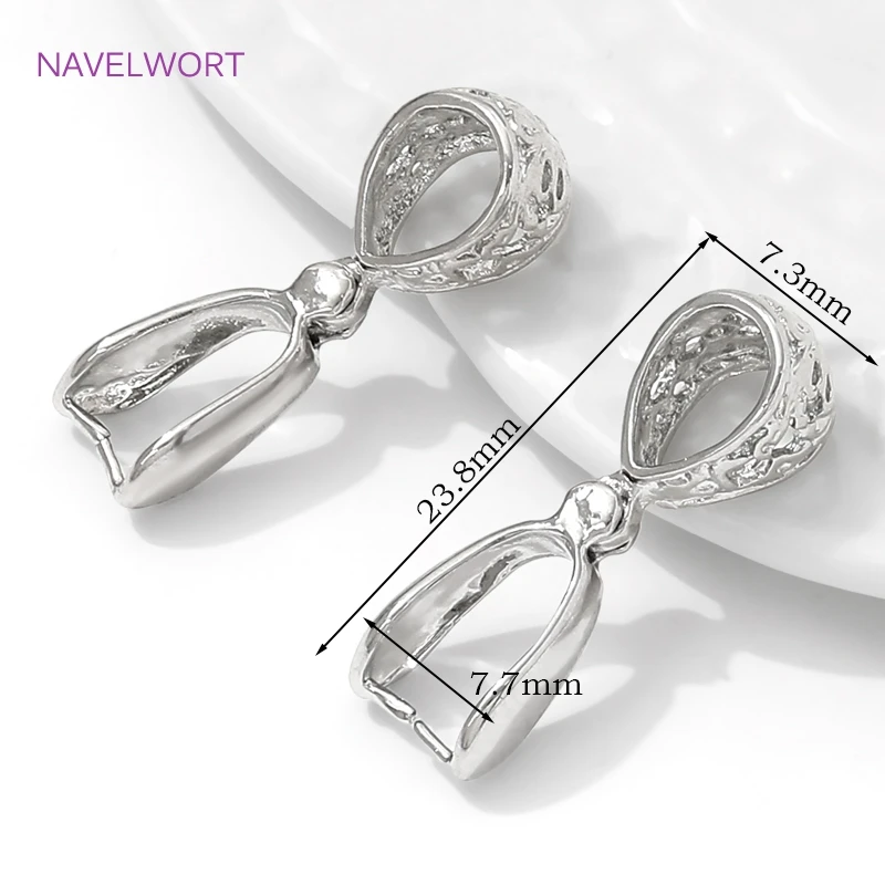 2/4/6 Stück 18K vergoldeter Messing-Klemmanhänger-Bügelverschluss, eingelegter Zirkon-Klemmclip-Bügelverbinder, DIY-Halskettenherstellungszubehör – Detail 26