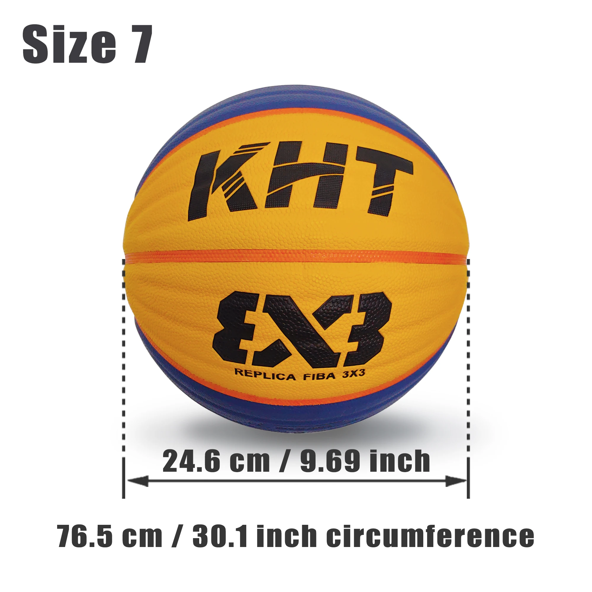 KHT Basketball 3X3 Match High Elasticity and Grip PU Ball Street Training Performnce Size 6/Size 7 for Women &  Men 5