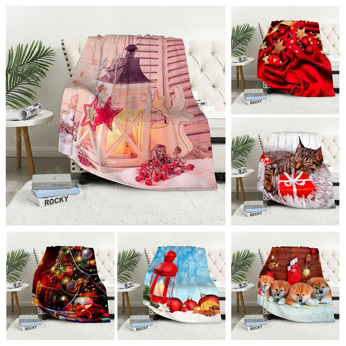 

Home decoration plush Sofa blanket Christmas animal Bedspread on the bed anime fluffy soft blankets thick blanket for winter