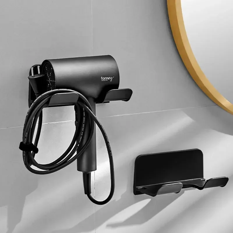 Hair Dryer Holder Wall Mounted Hair Straightener Stand Bathroom Organizer Shelves hair dryer holder hair tool holder