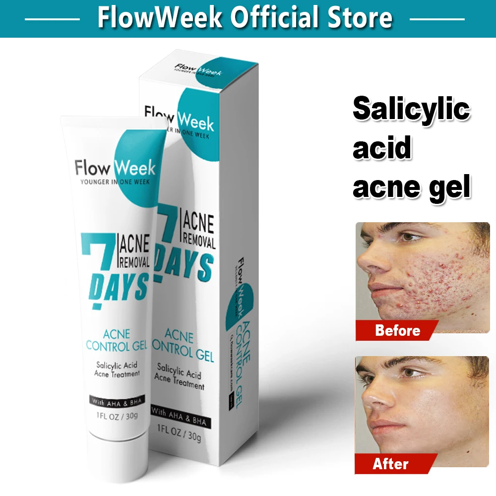 FlowWeekSalicylicAcneFaceGelPimpleforTeensBlackheadRemoval
