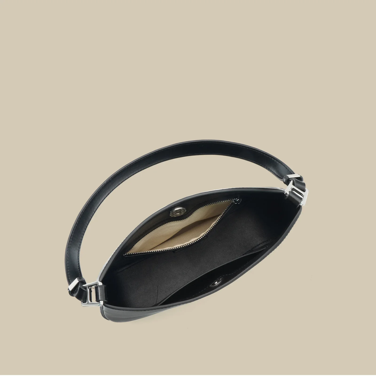 Solid Color Women Luxury Underarm Bag Lady Fashion Ins Cowhide Leather French Design Armpit Shoulder Bag Girl Handbag Bolsas