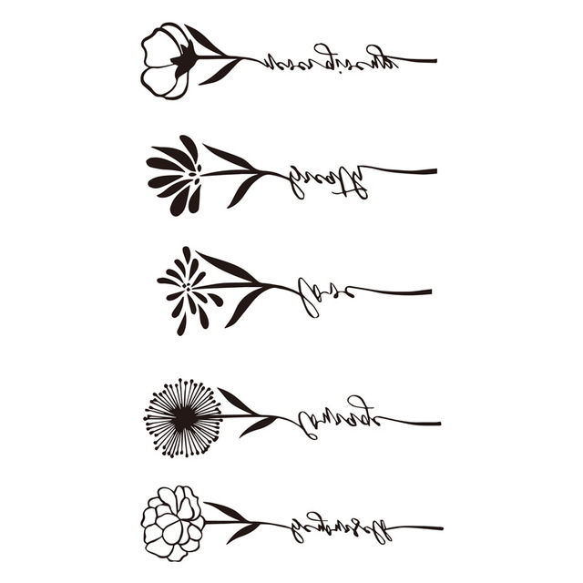 Waterproof Temporary Tattoo Sticker Black Rose Multicolor Butterfly Flower Tattoos Water Transfer Body Art Fake Tattoo