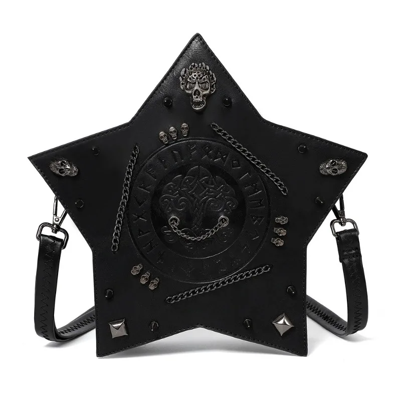 Luxury new ladies bag female Gothic minority ladies shoulder bag heavy skull head women's bag shoulder diagonal bag.
