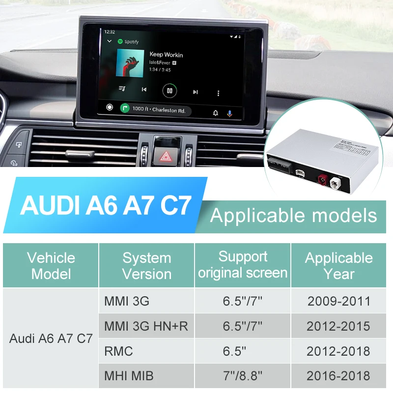 Adattatore CarPlay Wireless per Audi A6 2017 2018 2019