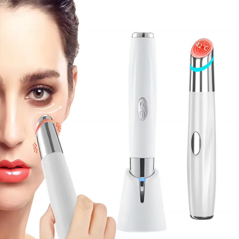 5 In 1 Eye Beauty Device Facial Massager Led Red Light Therapy Wand for Relax Eye Dark Circles Eye Bags Puffiness Skincare Tool