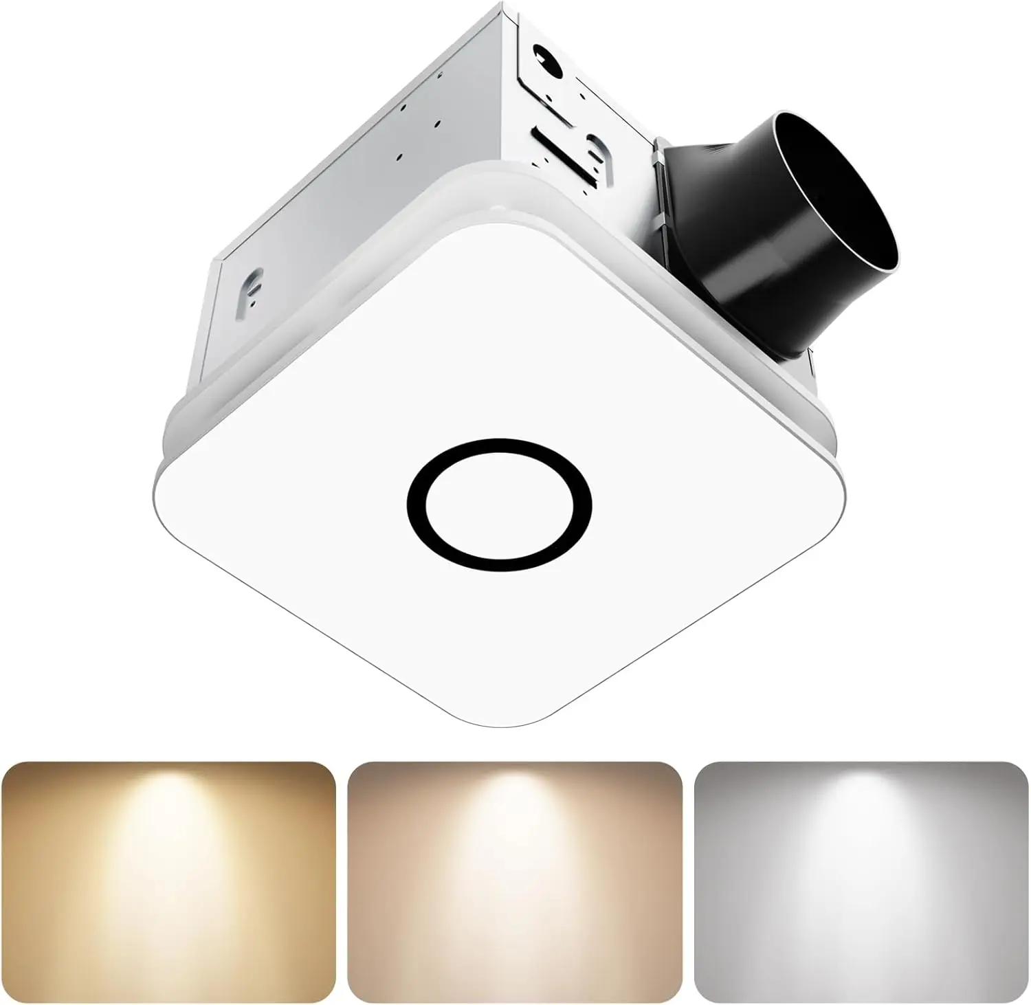 Bathroom Exhaust Fan with Light, 32W Vent Fan-130 CFM & 1.5 Sones, 16W 1200lm LED Light-3000K/4000K/5000K Adjustable, Easy t
