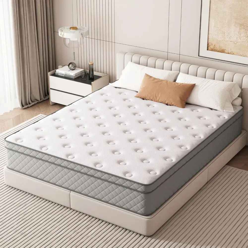 Full Mattress, 12 Inch Cooling-Gel Memory Foam and Pocket Spring Hybrid Mattress, Full Size Mattress in a Box, CertiPUR-US 4