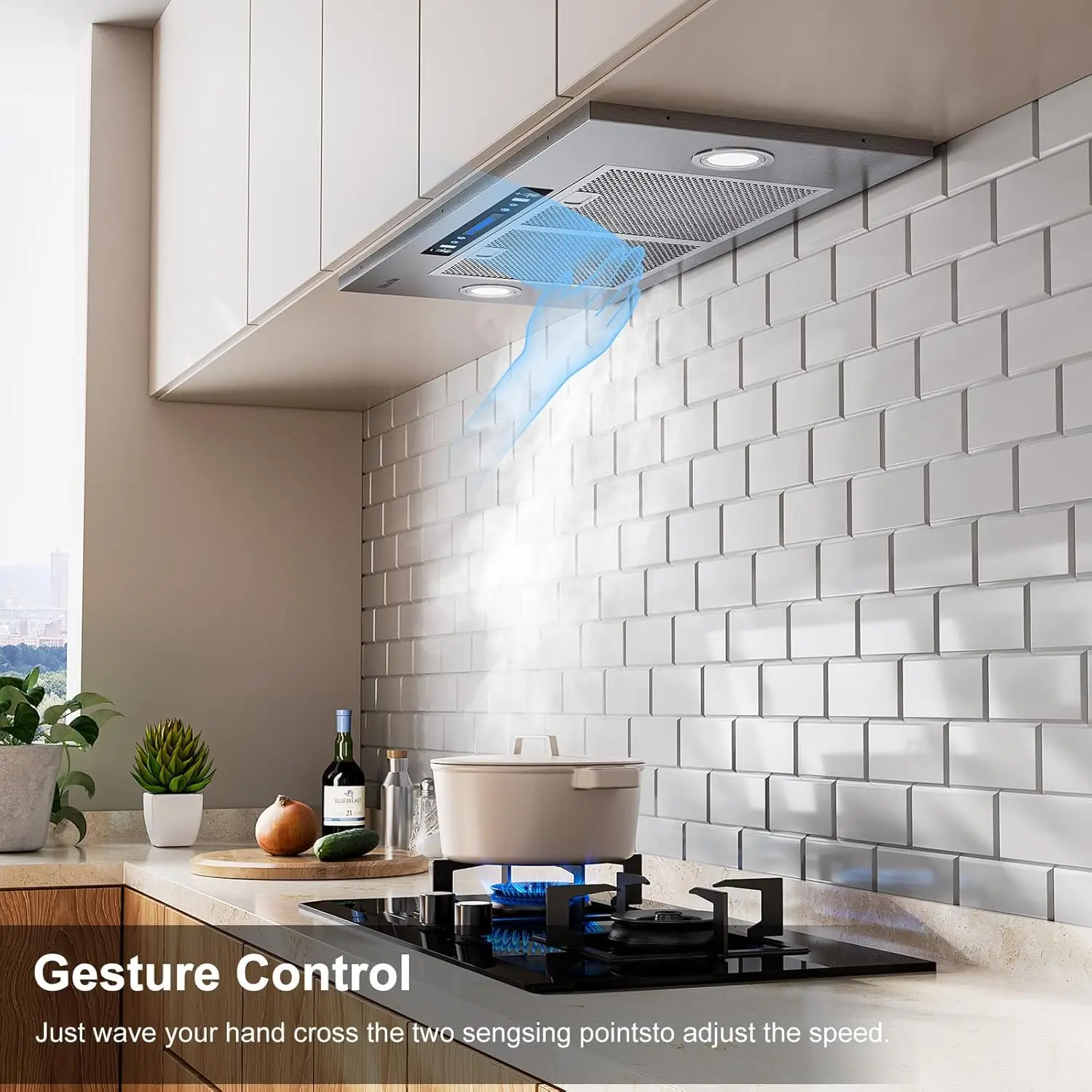 30 Inch / 36 Inch, 900  with Convertible Ductless , 4 Speed Gesture Sensing 3