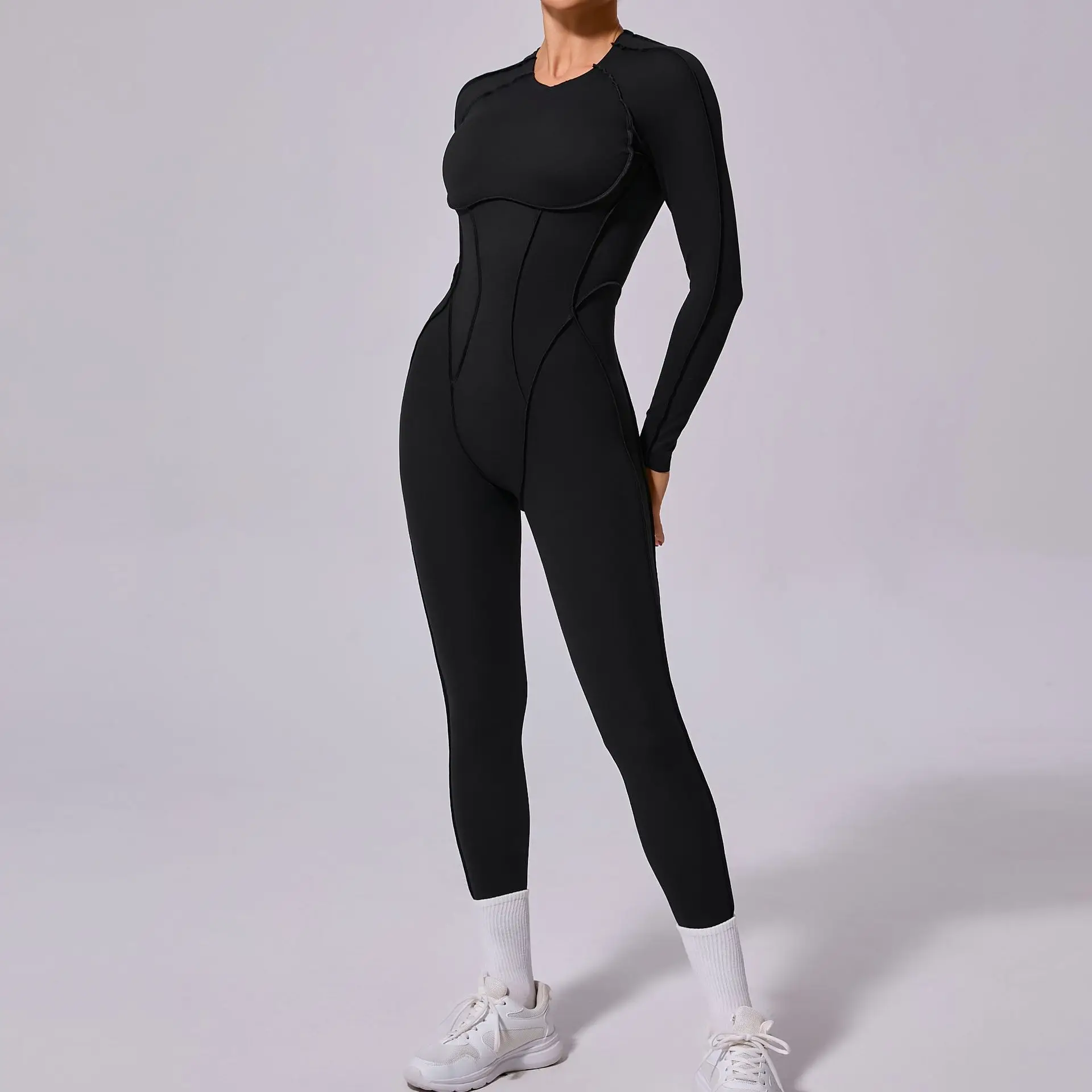 Cross-Strap Yoga Jumpsuit - Quick-Drying, Tight-Fitting Seamless Fitness Leggings for Women main image 0