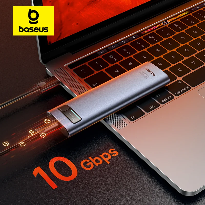 Baseus-case Ssd Nvme Sata de Protocolo Duplo M.2 para Usb tipo c 3.2 Ssd Portátil M.2 Gabinete Sata Nvme pc Externo