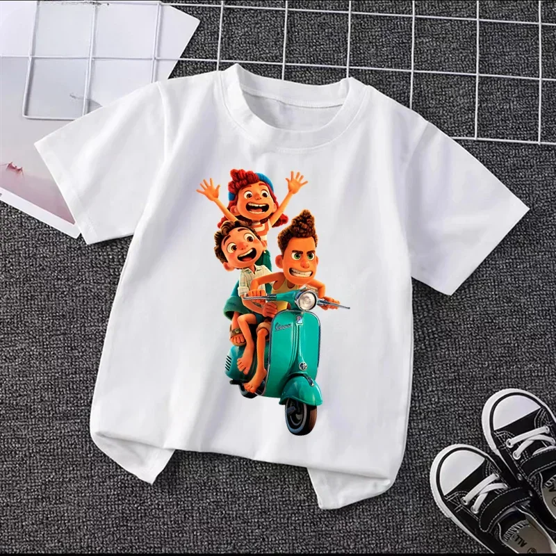 Disney 2024 Luca Fun Game Shorts - Adorable Cartoon Character T-Shirt For Boys & Girls, Stylish & Entertaining 5