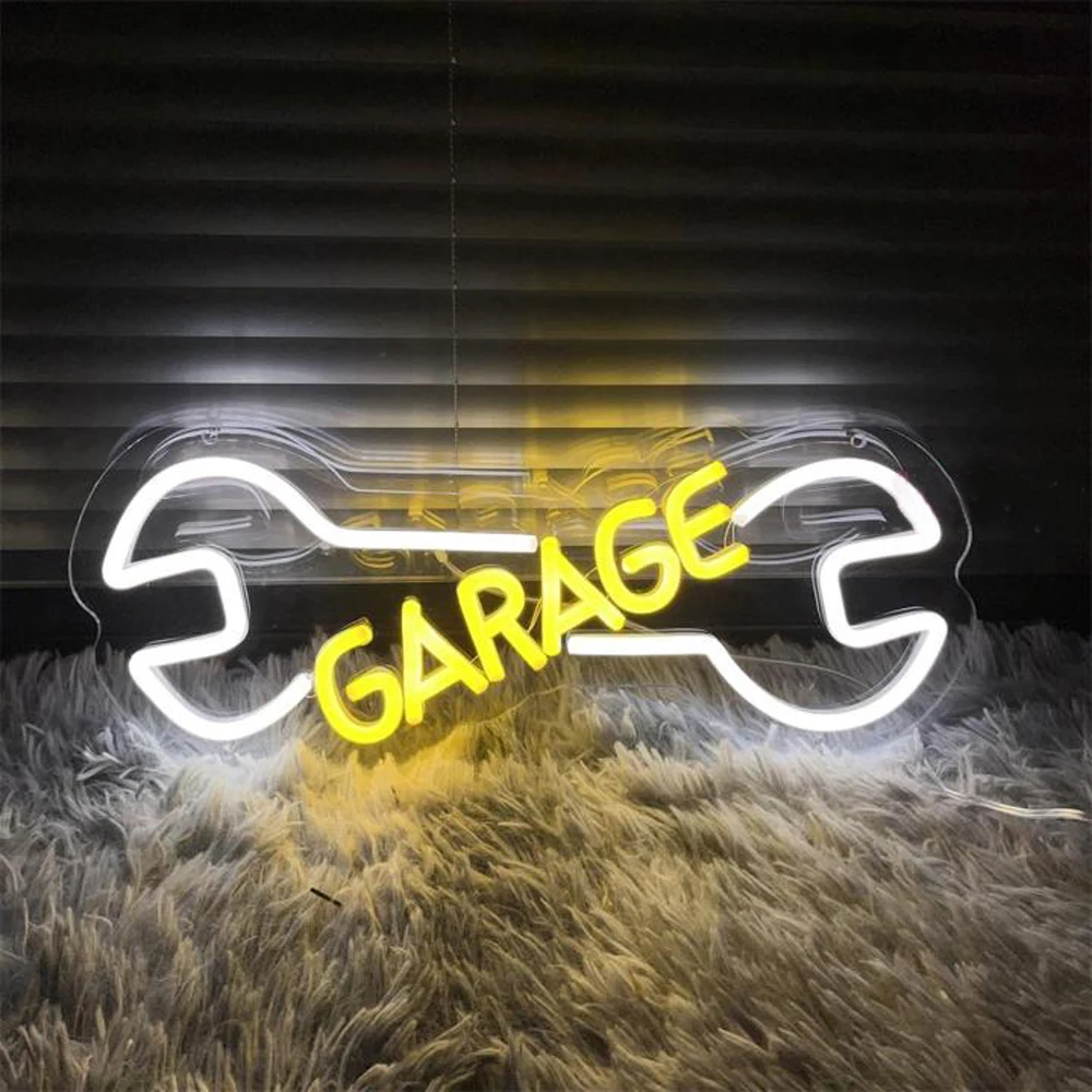 Garage Auto Repair Shop Car Check Store LED Neon Sign Lights Wall Decor Bar Party Club Luminous Atmosphere Lamp USB Power Bulk