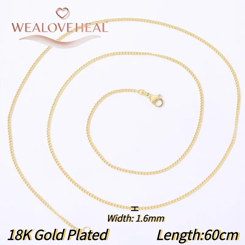18 Karat vergoldete Messing-Schlangenketten für Damen und Herren, 60 cm lange Ketten für DIY-Schmuckherstellung. – Detail 27