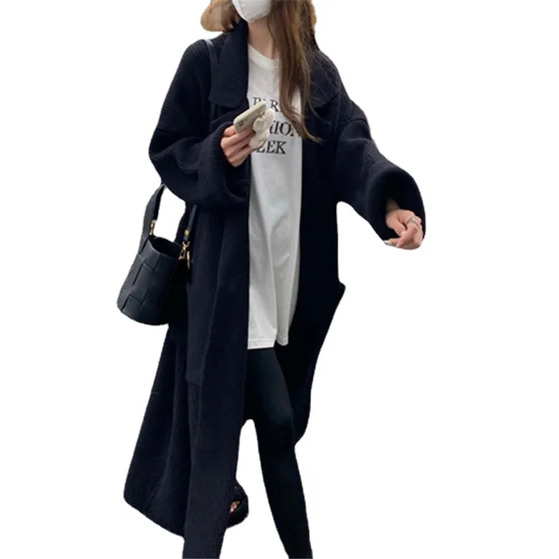 Женский вязаный кардиган средней длины