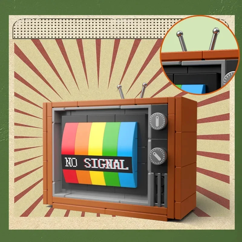 DIY 레트로 전기 가전 가구, TV 컴퓨터 테이프 워크맨 게임 콘솔, 라디오 빌딩 블록 모델 벽돌 세트 장난감