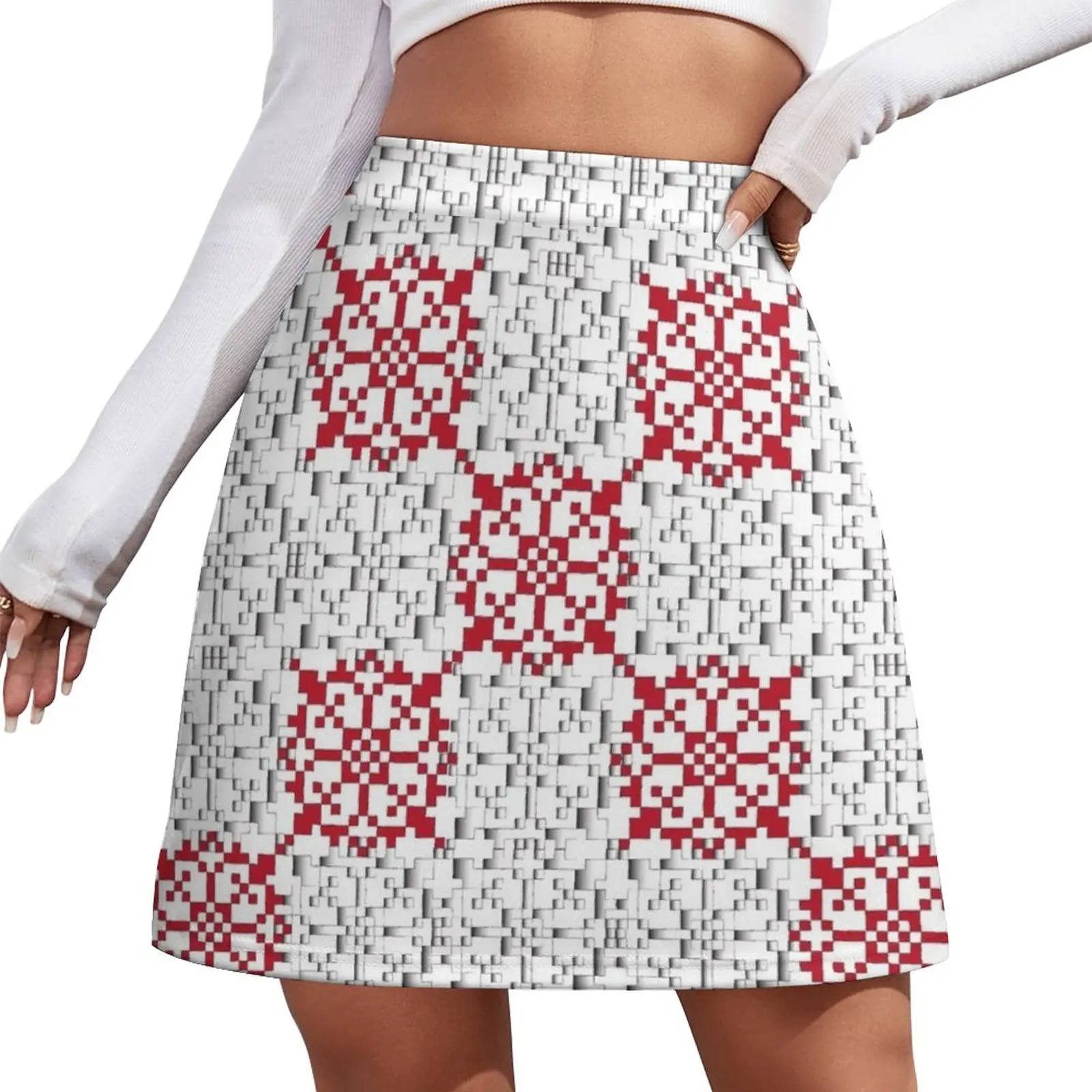 

Latvian Sun (folk art pattern) Mini Skirt night club outfit summer dress for women 2024