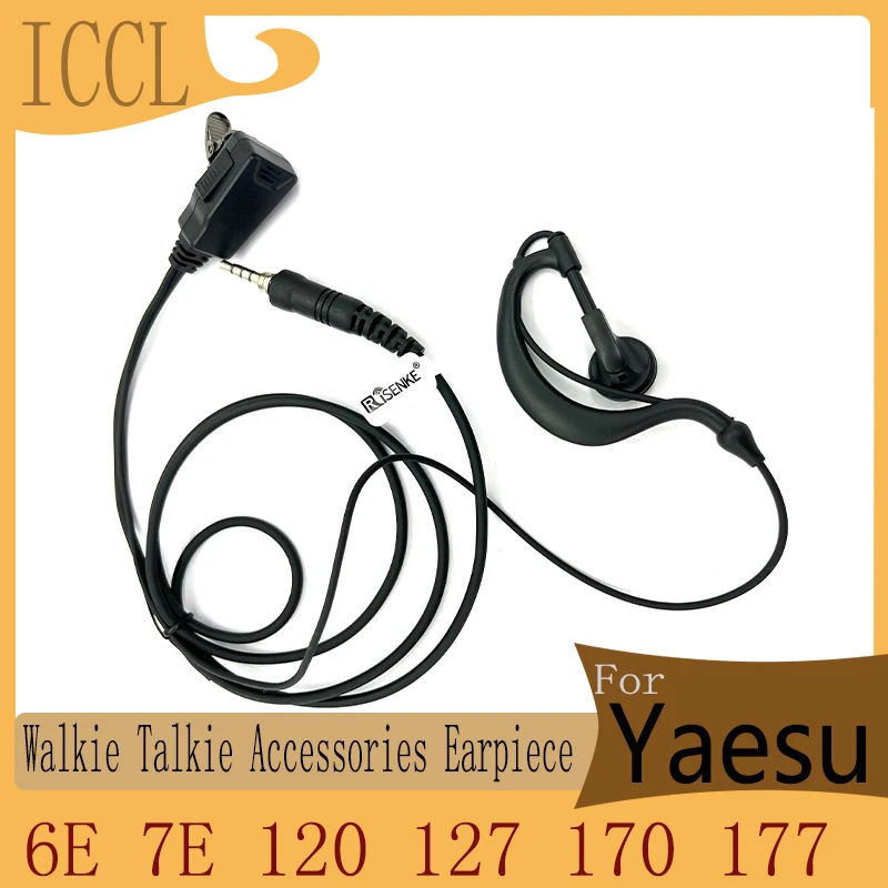 Walkie Talkie Ham Radio Auricolare, Forma G, Ptt Mic, Auricolare Per Yaesu Vertex 6E 7E 7E 120 127 170