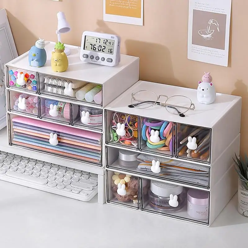 Desktop Storage Box Organizer Drawer Type Transparent Acrylic Desk Stationery Hand Account Storage Rack Desk Simple Pen Holder 5